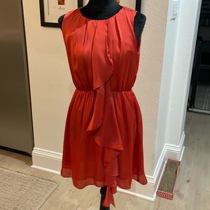Satin dark orange dress